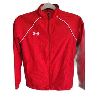 Under Armour Youth Boy's Full Zip Track Jacket YSM 8 Loose Fit Red